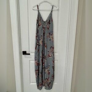 Lovestitch Mila Floral Gray Maxi Dress